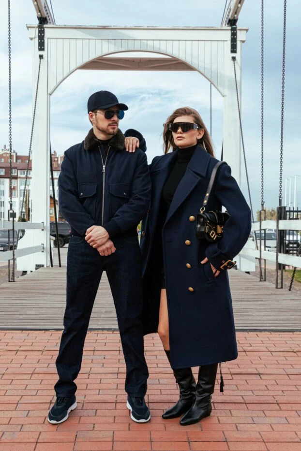 Loro Piana men's wool bomber jacket dark blue with fur collar 174617 - photo 3