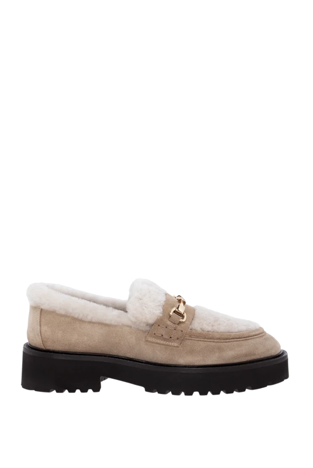 Doucal`s woman beige suede and fur loafers for women buy with prices and photos 174629 - photo 1