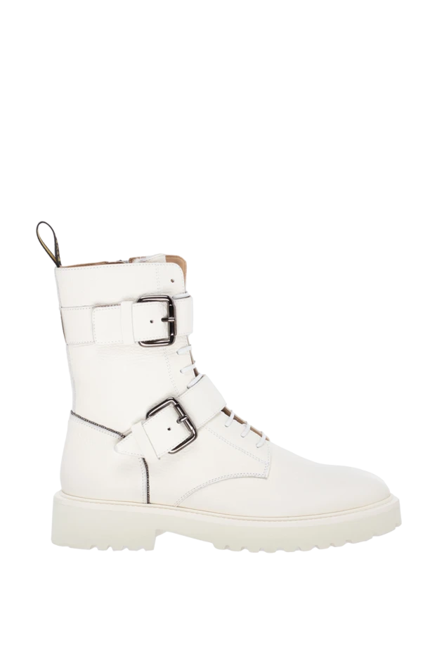 Doucal`s white leather boots for women 174632 - photo 1