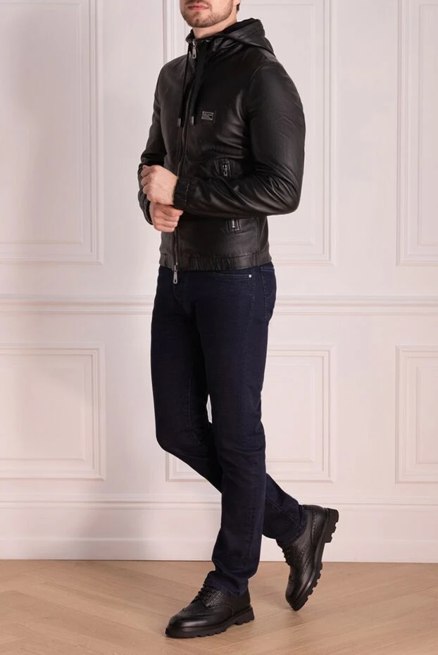 Dolce & Gabbana мужские куртка из кожи черная мужская купить с ценами и фото 174643 - фото 2