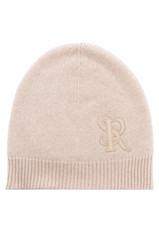 Stefano Ricci шапка из кашемира и кожи крокодила бежевая мужская 174644 - фото 1