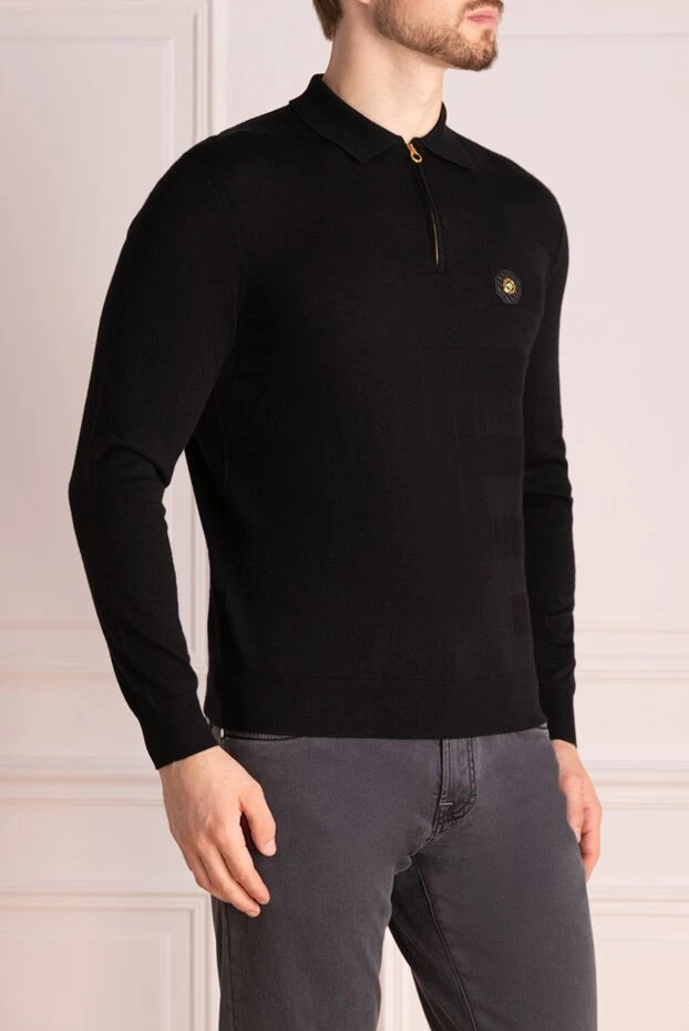 Stefano Ricci polo with long sleeves made of wool for men black 174647 - photo 3