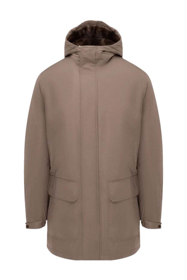 Seraphin мужские куртка из нейлона и меха коричневая мужская купить с ценами и фото 174660 - фото 1