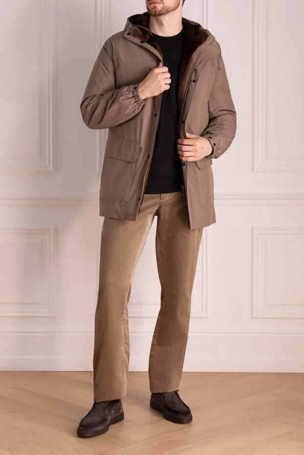 Seraphin мужские куртка из нейлона и меха коричневая мужская купить с ценами и фото 174660 - фото 2