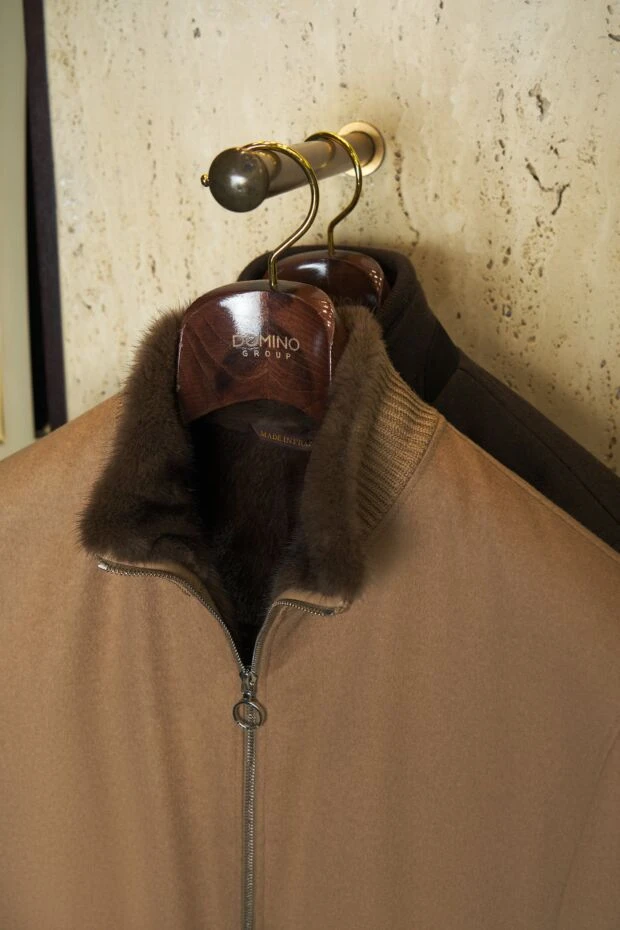 Seraphin brown cashmere jacket with mink fur men's 174668 - photo 2