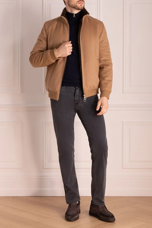 Seraphin man brown cashmere and fur jacket for men buy with prices and photos 174668 - photo 2
