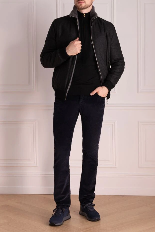 Seraphin man gray cashmere and fur jacket for men buy with prices and photos 174669 - photo 2