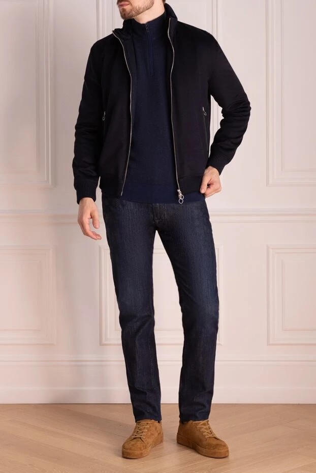 Seraphin man blue cashmere and fur jacket for men buy with prices and photos 174674 - photo 2