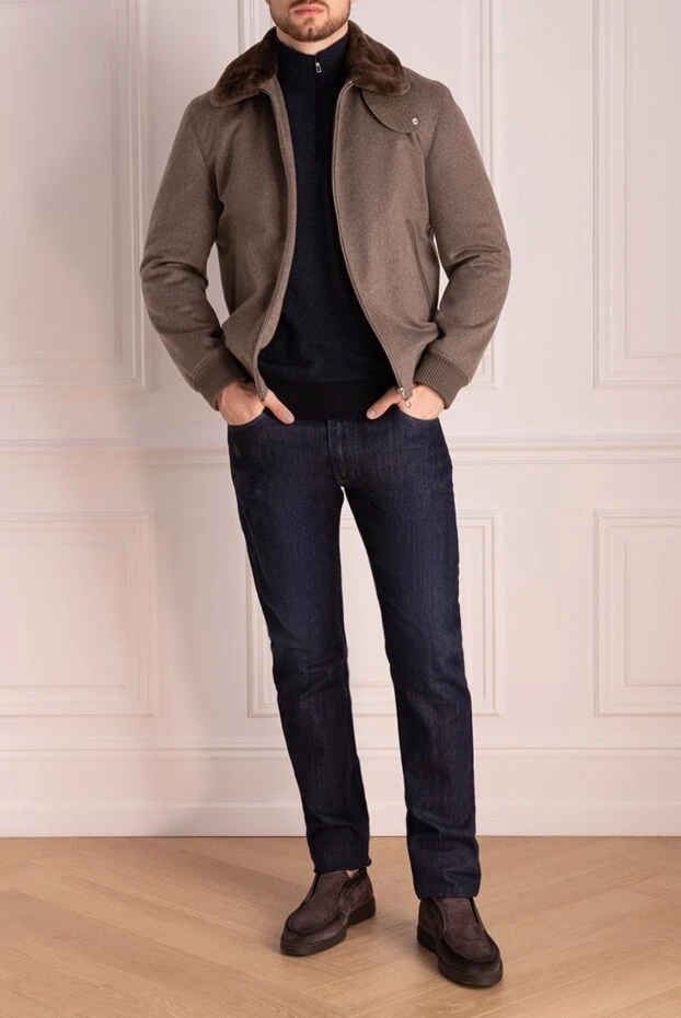 Seraphin man beige cashmere and fur jacket for men buy with prices and photos 174676 - photo 2