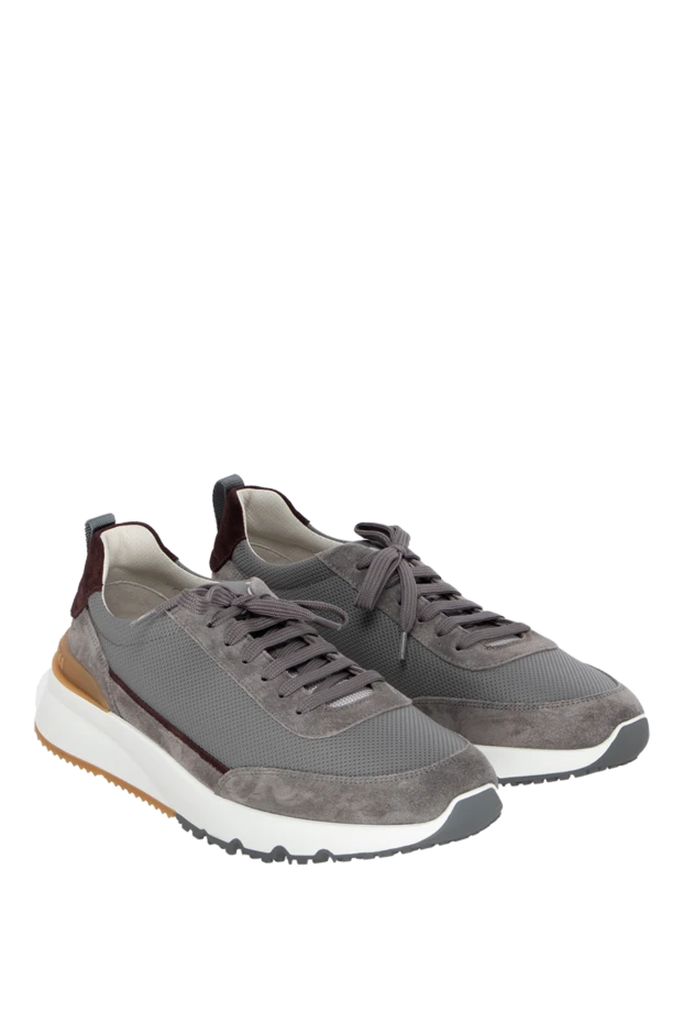 Brunello Cucinelli кроссовки из натуральной кожи серые мужские 174763 - фото 3
