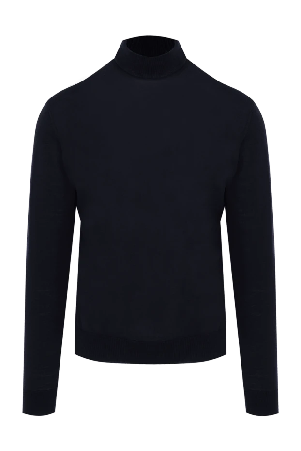 Cesare di Napoli man men's jumper with a high stand-up collar made of wool, blue 174809 - photo 1