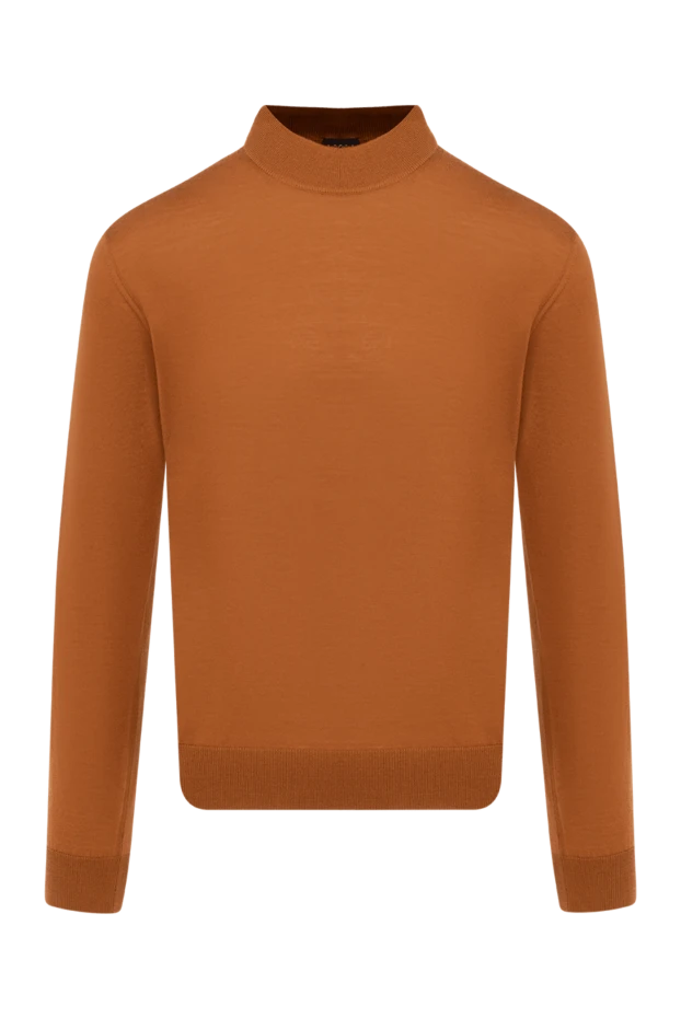 Cesare di Napoli men's high-collared stand-up woolen jumper brown 174813 - photo 1