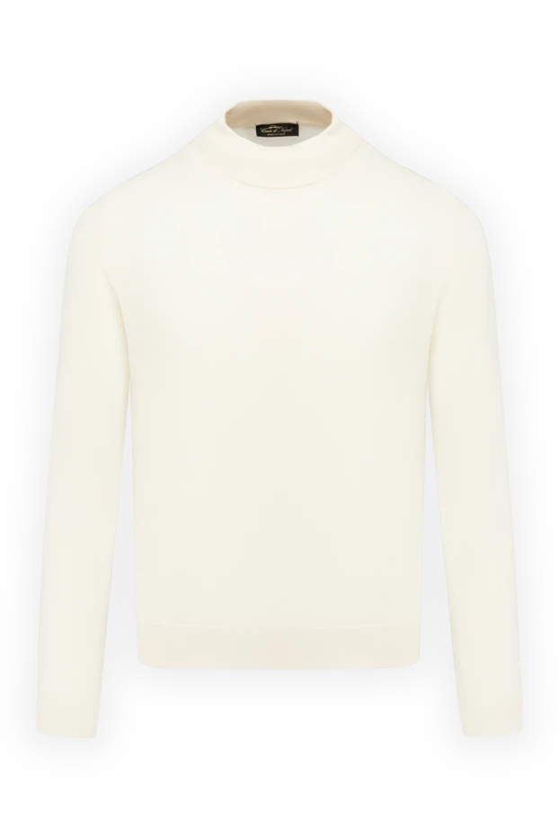 Cesare di Napoli man men's jumper with high stand-up collar made of wool white buy with prices and photos 174814 - photo 1