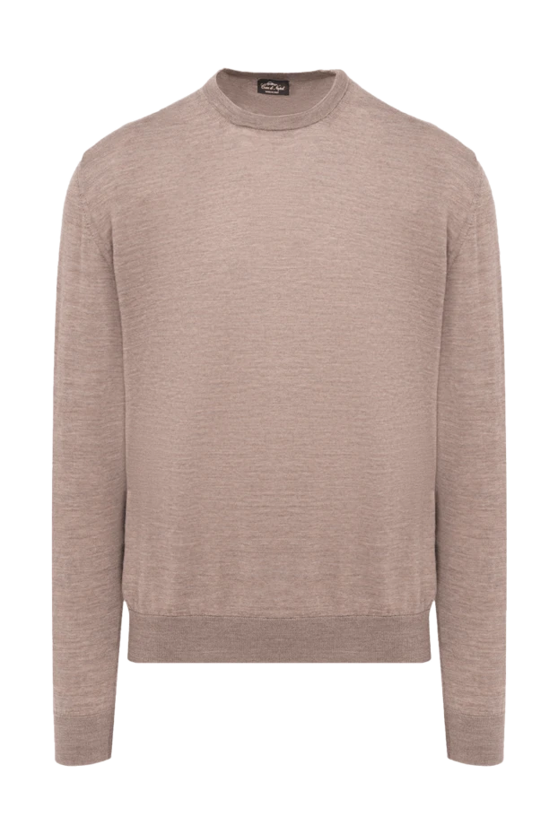 Cesare di Napoli man long sleeve wool jumper for men, beige 174820 - photo 1