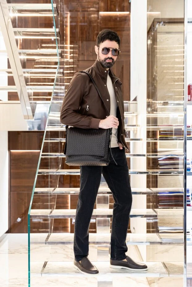 Long sleeve woolen jumper for men beige - photo 2