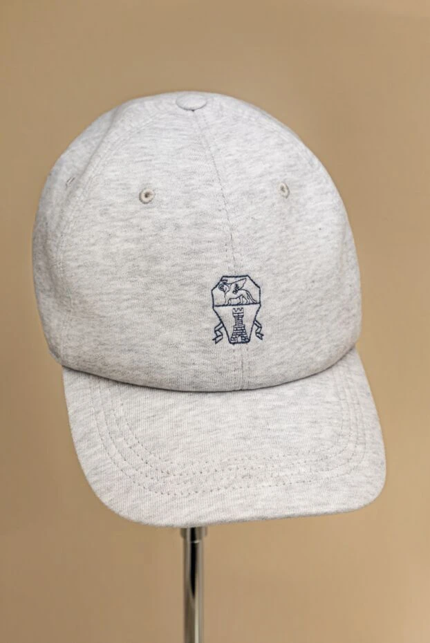 Brunello Cucinelli кепка из хлопка серая мужская 174862 - фото 2