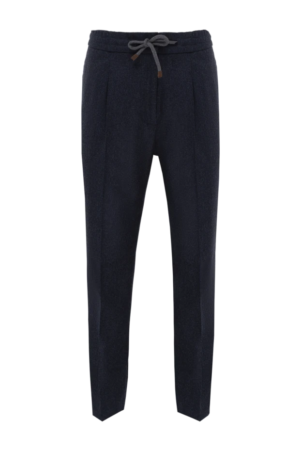 Brunello Cucinelli брюки шерстяные синие мужские 174864 - фото 1