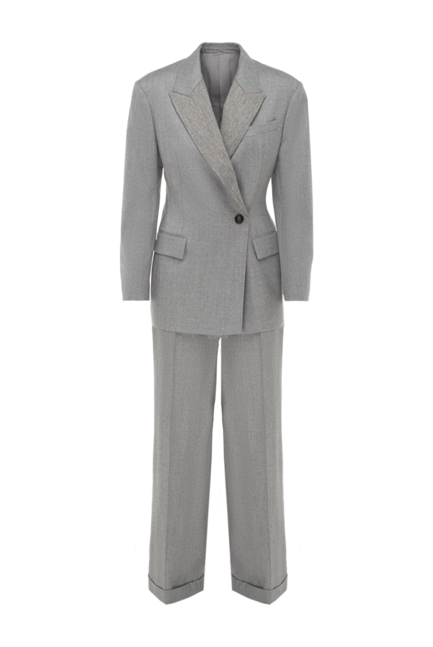 Brunello Cucinelli gray wool pantsuit for women 174874 - photo 1