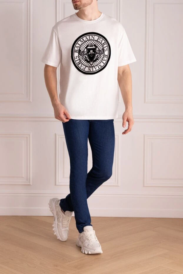 Balmain man white cotton t-shirt for men buy with prices and photos 174880 - photo 2