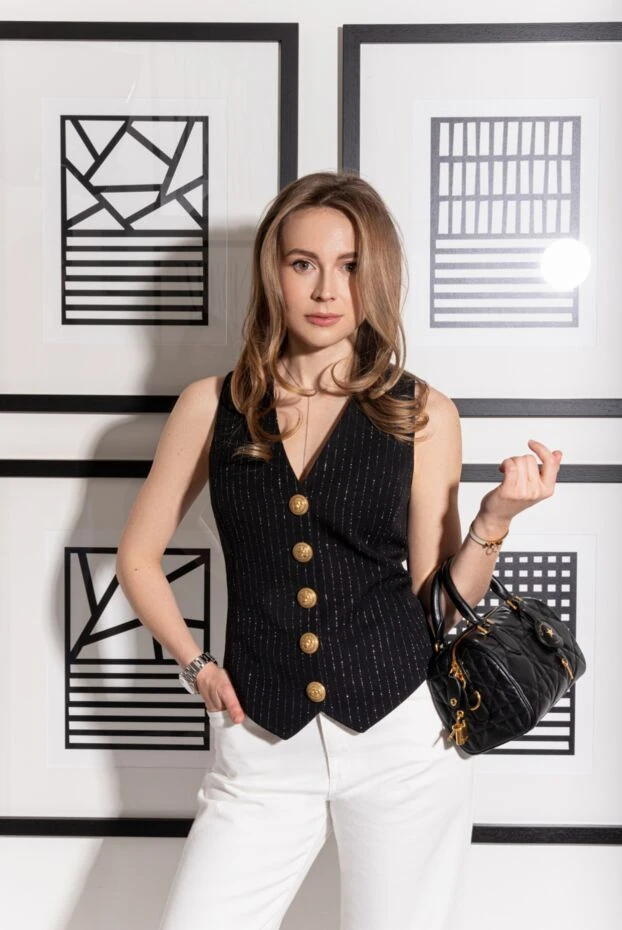 Balmain black wool vest for women 174882 - photo 2