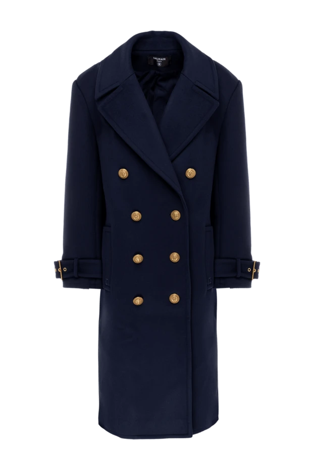 Blue wool coat for women