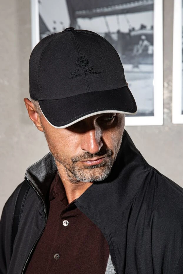 Loro Piana men's baseball cap made of dark fabric with embroidery 174952 - photo 2