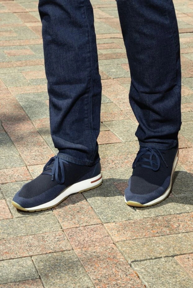 Loro Piana 60 lp flexy walk blue double layer knit wool sneakers 174954 - photo 2