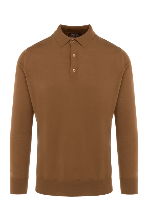 Loro Piana man men's long sleeve wool polo, brown 174967 - photo 1