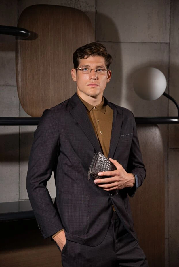 Loro Piana men's brown wool long-sleeve polo shirt 174967 - photo 3