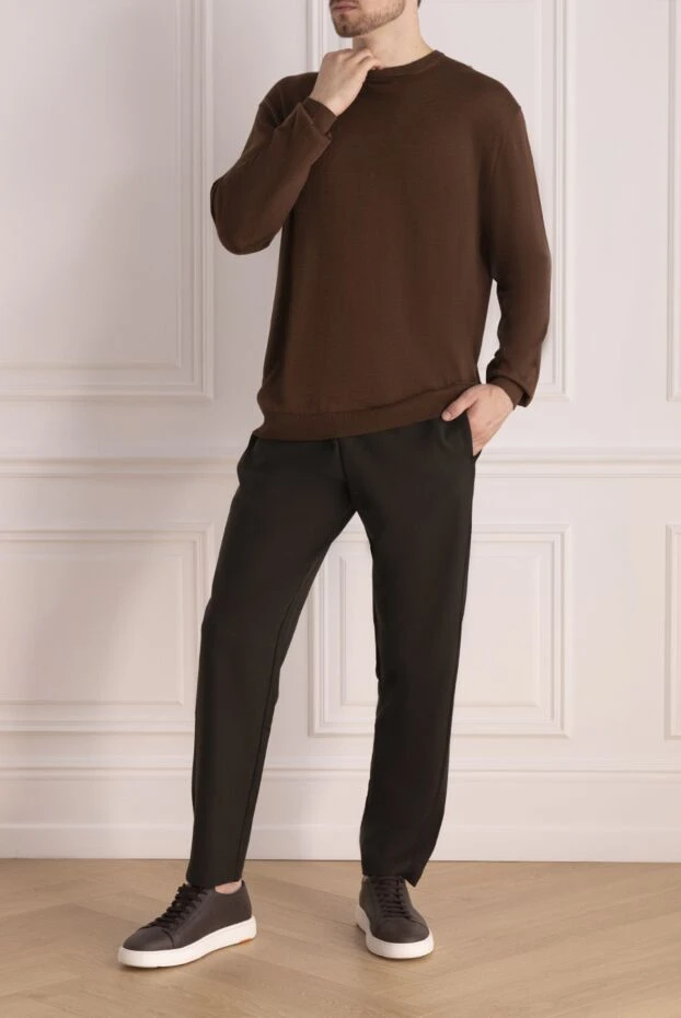 Loro Piana man men's green cotton and elastane trousers buy with prices and photos 174968 - photo 2