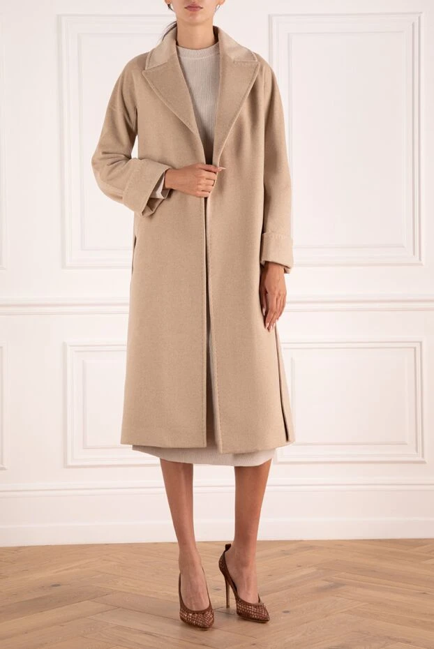 Heresis woman women's beige cashmere coat 174984 - photo 2