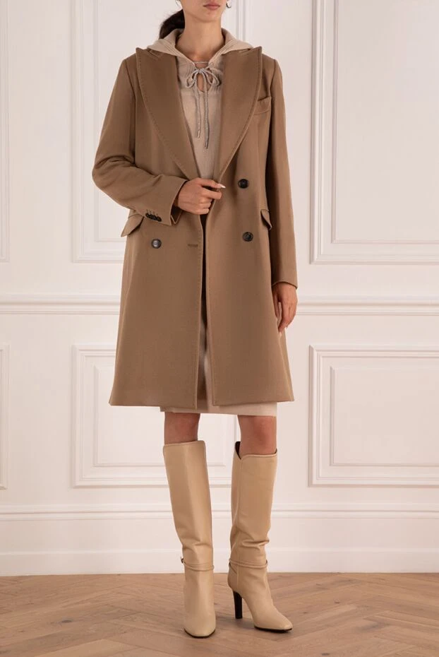 Heresis woman beige wool coat for women 174986 - photo 2