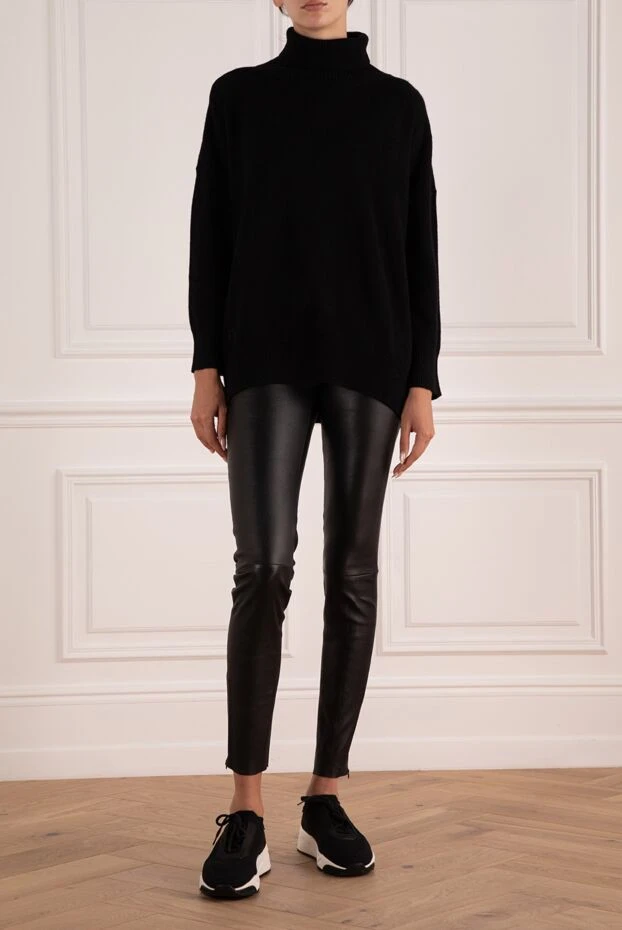 Max&Moi женские брюки из кожи черные женские купить с ценами и фото 175036 - фото 2