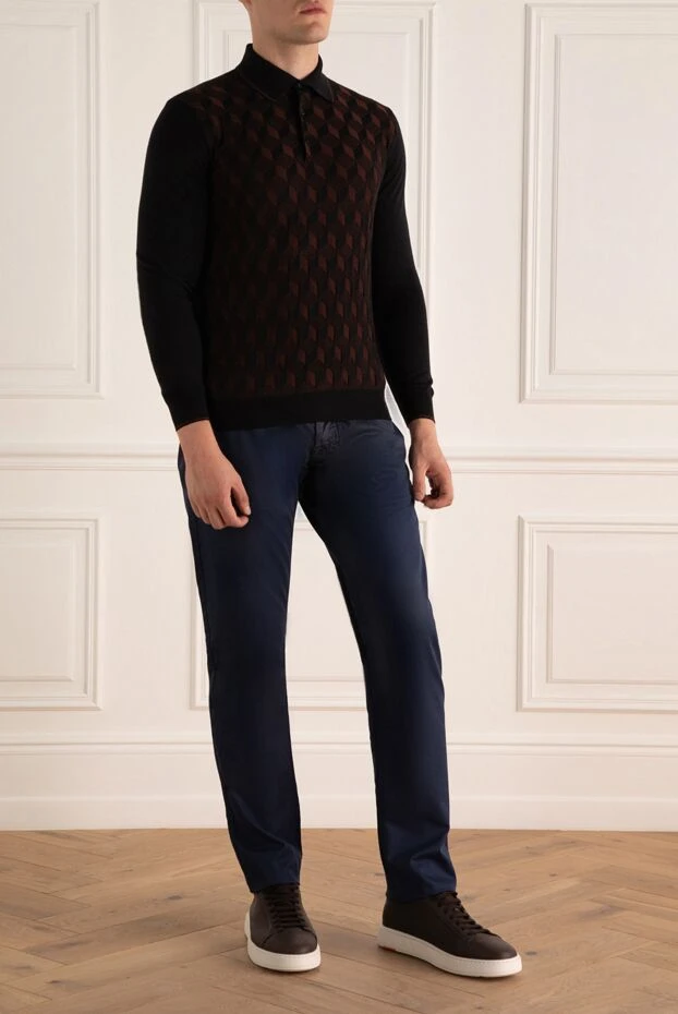 Stefano Ricci men's brown long sleeve polo shirt with buttons 175040 - photo 2