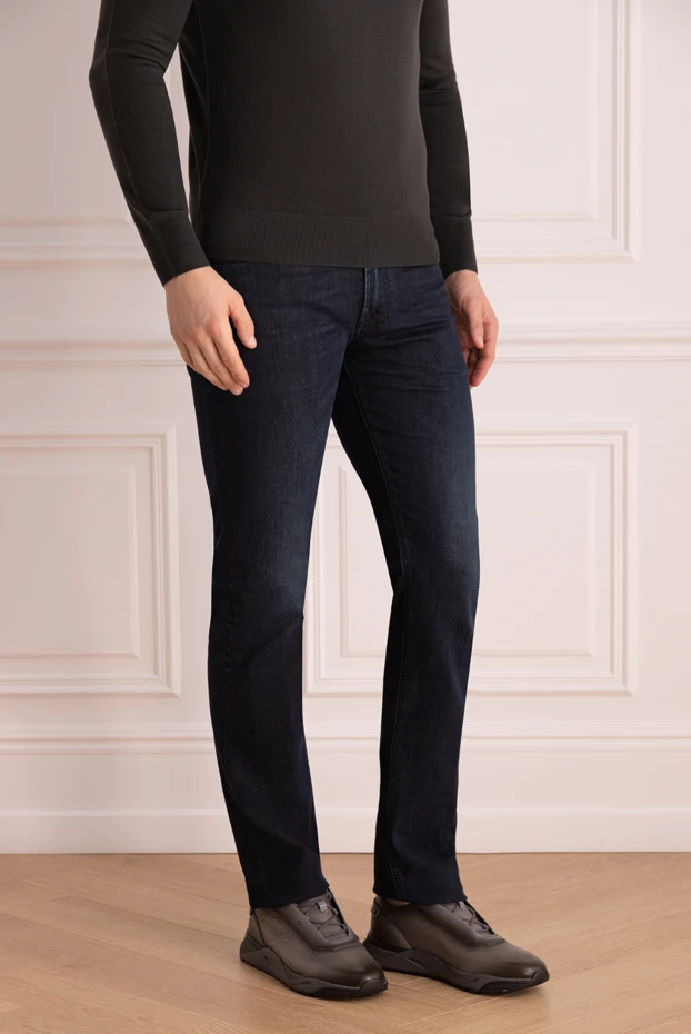 Stefano Ricci джинсы синие из хлопка и эластана мужские 175056 - фото 3