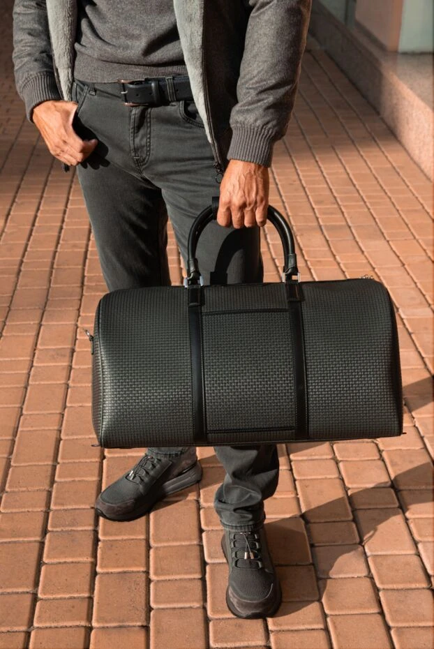 Кроссовки из кожи и полиэстера серые мужские - фото 2