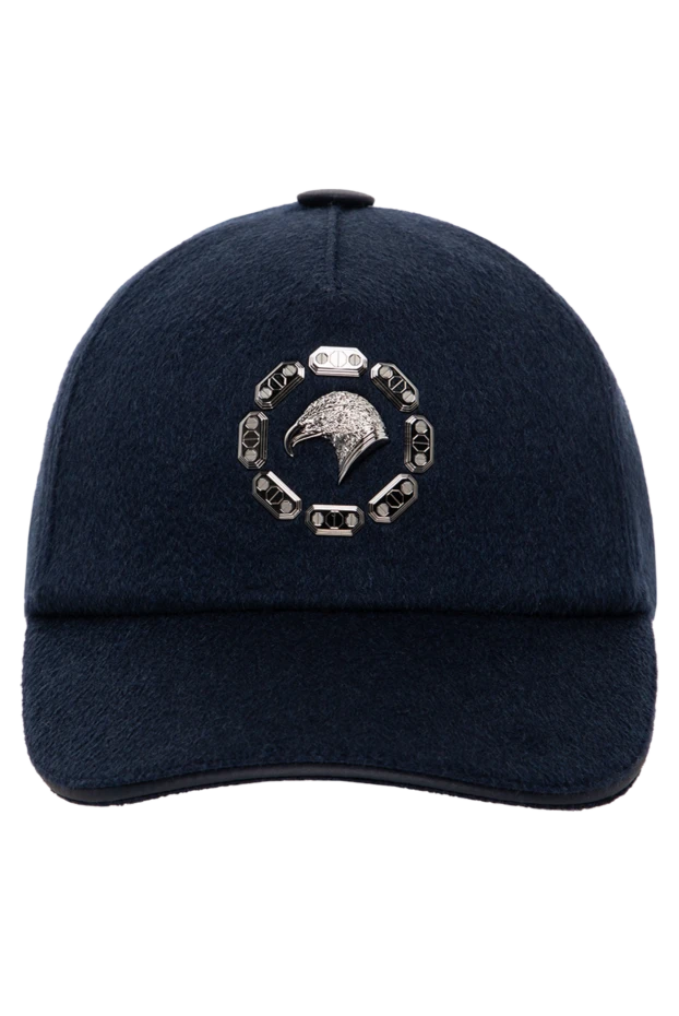 Stefano Ricci кепка из кашемира синяя мужская 175070 - фото 1