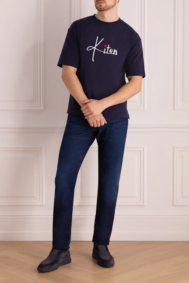 Kiton t-shirt with embroidered branding on the chest made of premium cotton 195563 - photo 2