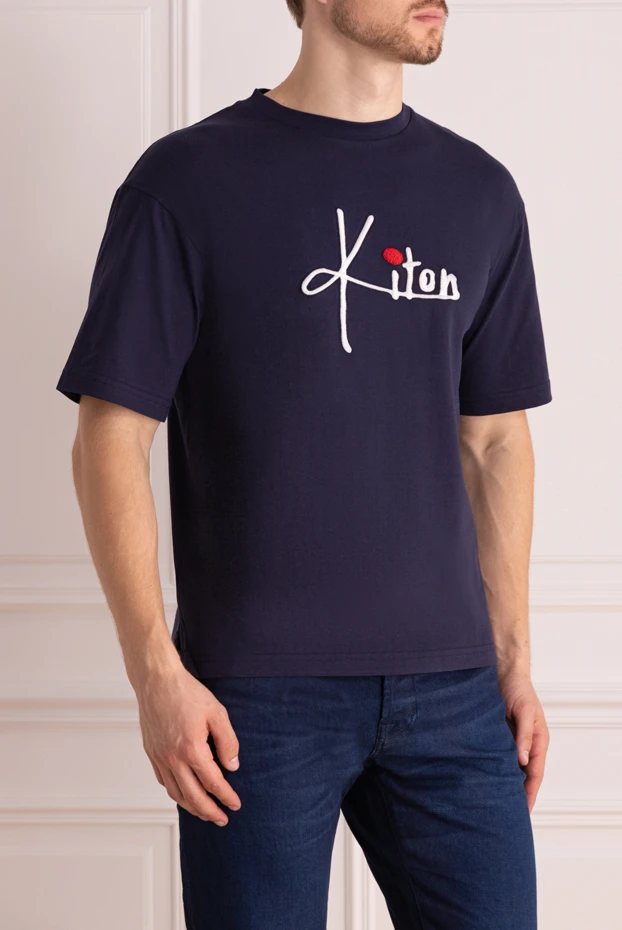 Kiton t-shirt with embroidered branding on the chest made of premium cotton 195563 - photo 3