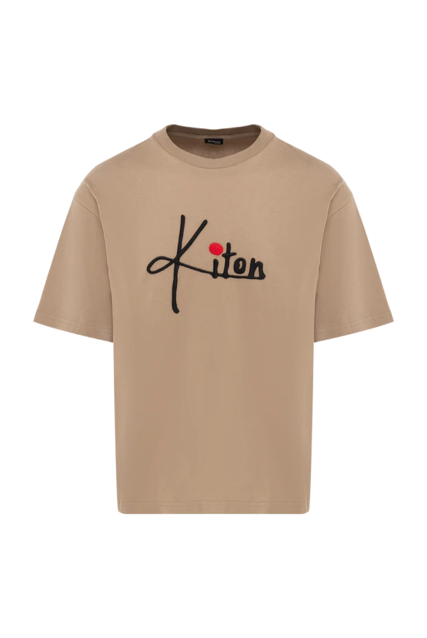 Kiton beige cotton t-shirt with brand logo 195816 - photo 1