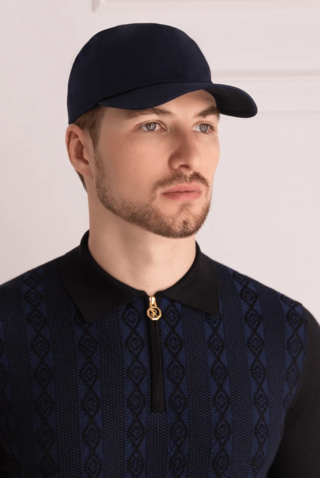 Cesare di Napoli man blue cotton cap for men buy with prices and photos 175082 - photo 2