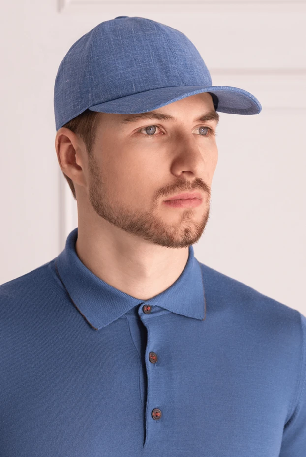 Cesare di Napoli man blue cotton cap for men buy with prices and photos 175085 - photo 2