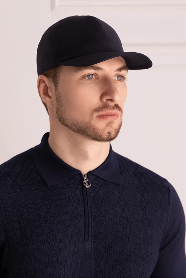 Cesare di Napoli man men's blue wool cap buy with prices and photos 175088 - photo 2
