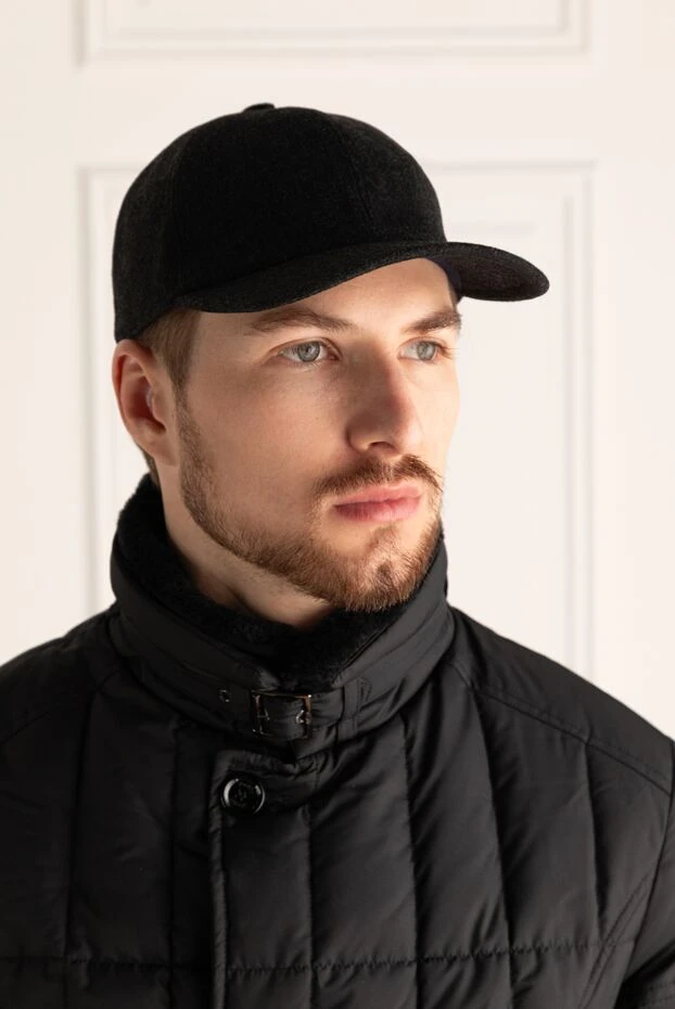 Cesare di Napoli man black cashmere cap for men buy with prices and photos 175090 - photo 2