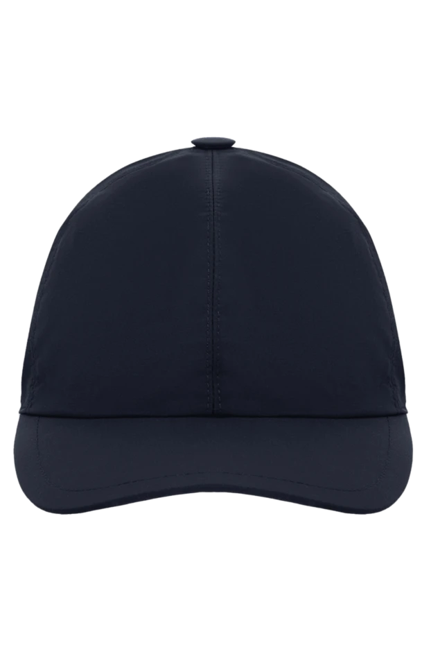 Blue wool and polyamide cap for men