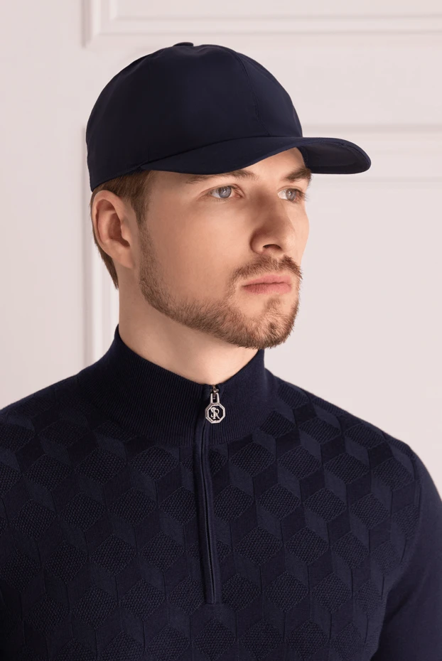 Cesare di Napoli man blue wool and polyamide cap for men buy with prices and photos 175096 - photo 2