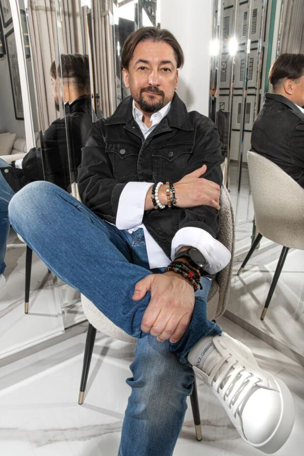 Куртка джинсова з бавовни та поліестеру чорна чоловіча - фото 2