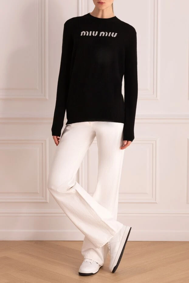 Miu Miu woman black wool and cashmere jumper for women buy with prices and photos 175186 - photo 2