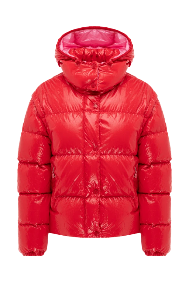 Moncler женские пуховик из полиэстера красный женский купить с ценами и фото 175199 - фото 1