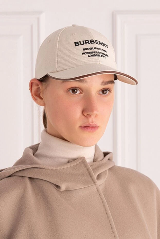 Burberry woman women's white cotton cap buy with prices and photos 175242 - photo 2